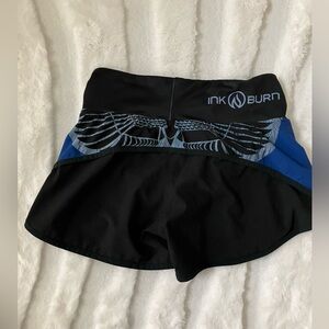 INKnBURN Black shorts wings  with Blue Graphic sz2